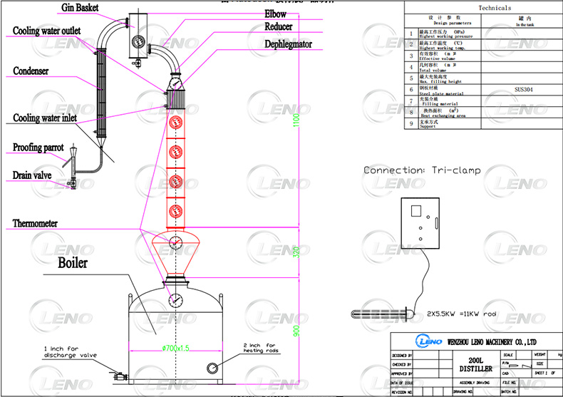 Flute Column with Whiskey Helmet on 100L Boiler