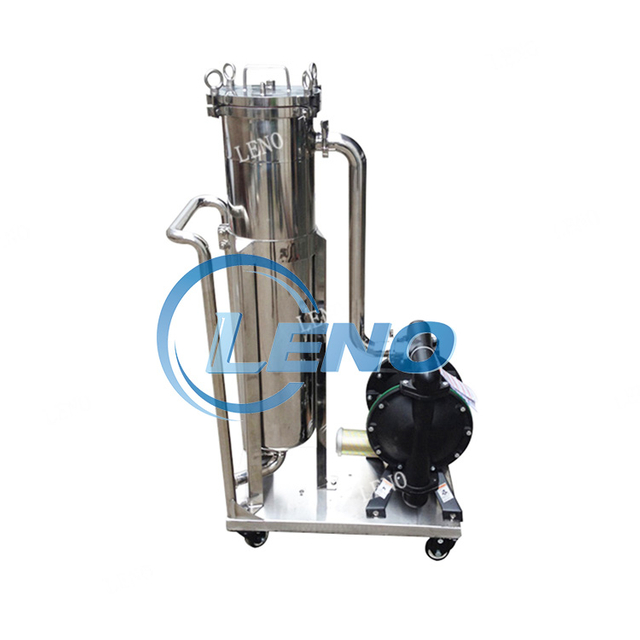 LENO Bag filter housing skid with diaphragm pump