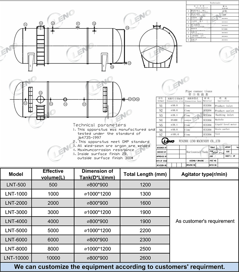 horizontal tank