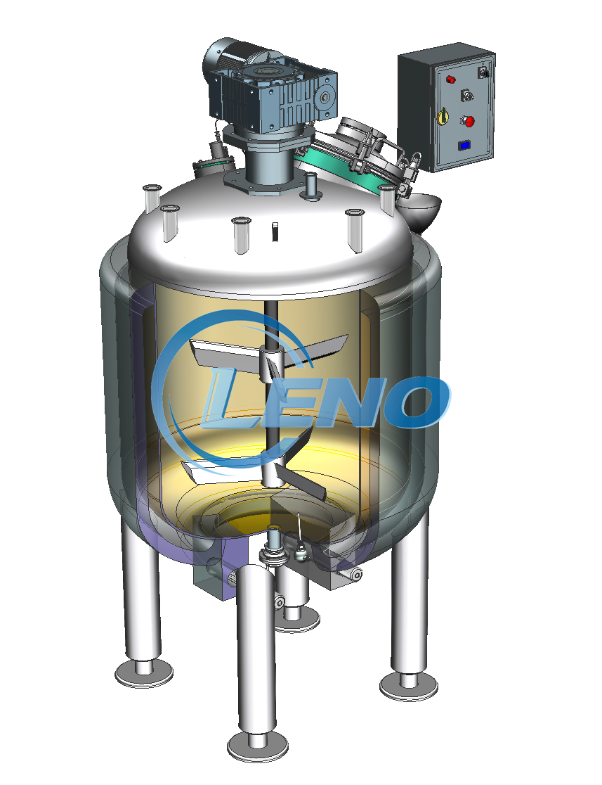 3D electrical heating tank for viscous product mixing